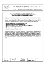 Propuesta de Pruebas a Transformadores  Junio /2021